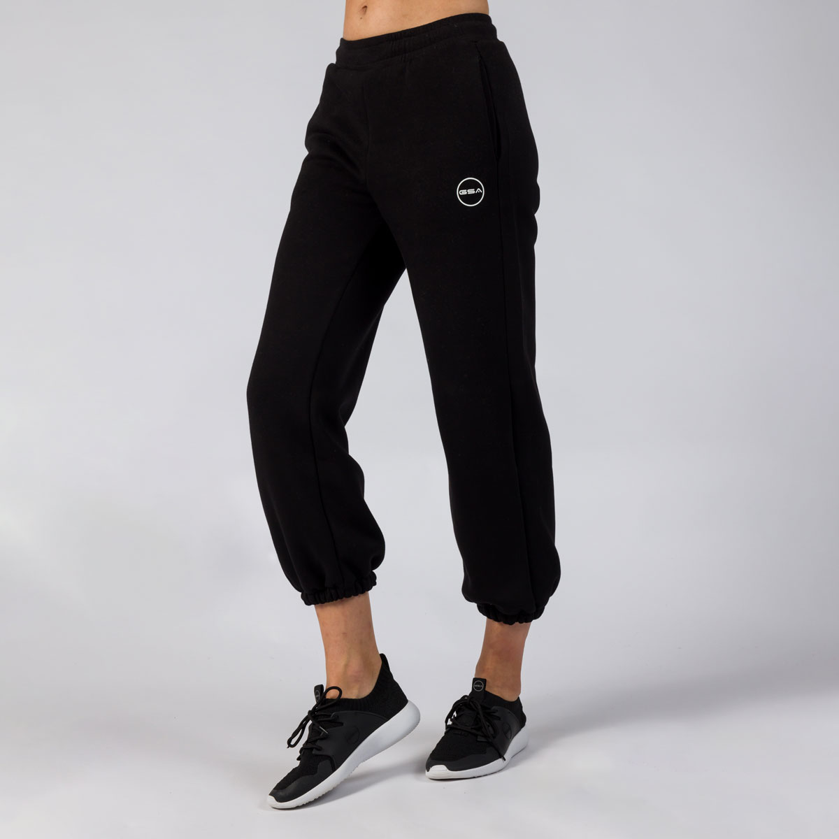 172394-BLACK-2 GSA Supercotton Women's Fleece Harem Pants - Image 1