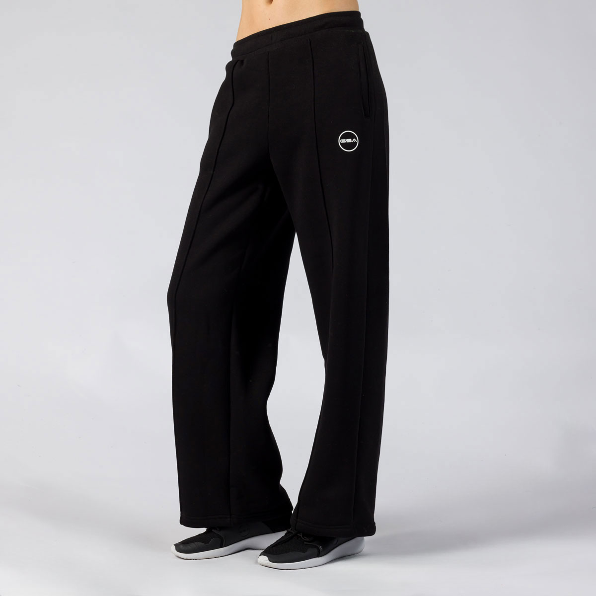 172395-BLACK-2 GSA Supercotton Women's Fleece Wide Leg Pants - Image 1