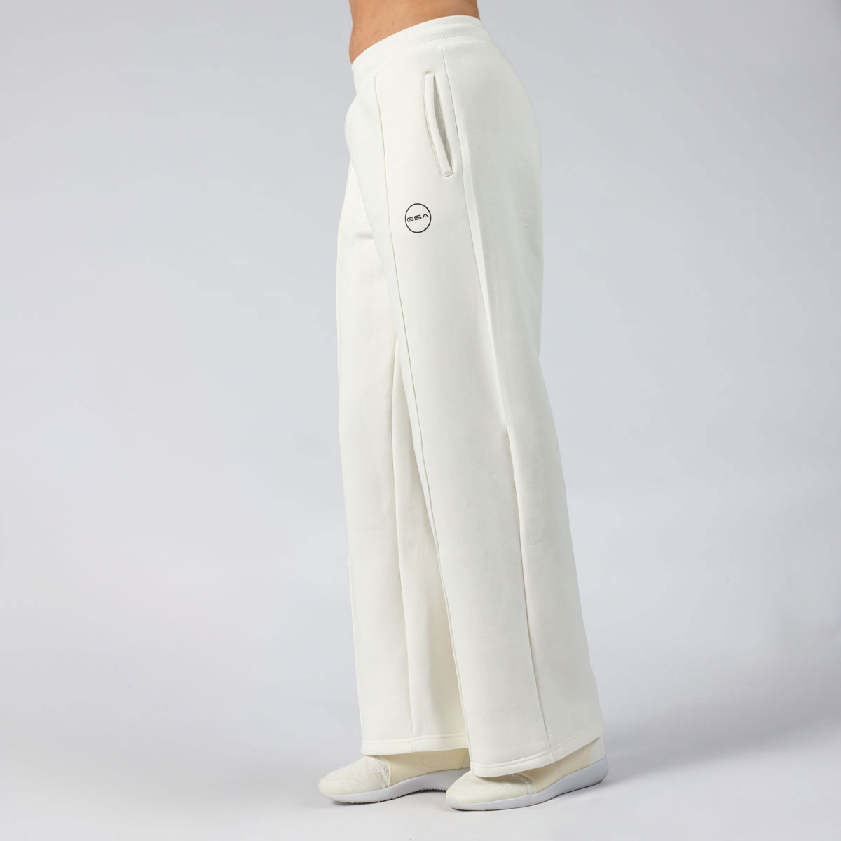172395-OFF-WHITE-3 GSA Supercotton Women's Fleece Wide Leg Pants - Image 1