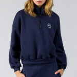 GSA Women's Supercotton Half Zip Crop Hoodie Fleece