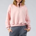 GSA Women's Supercotton Half Zip Crop Hoodie Fleece