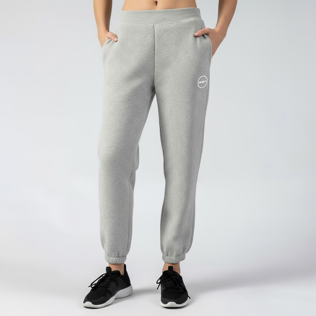 GA22502_GRAY-SILVER_1 GSA Supercotton Women's Fleece Harem Pants - Image 1