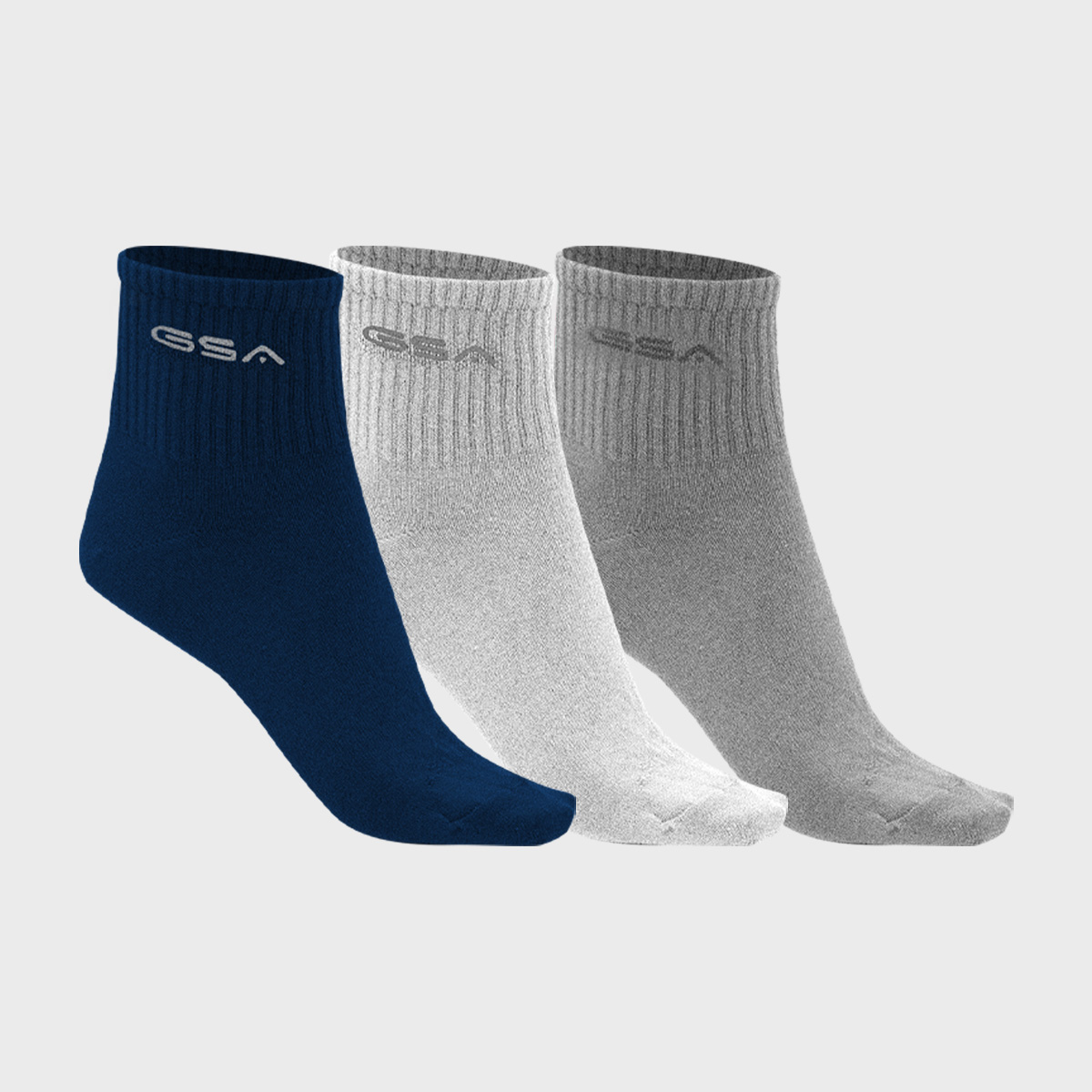 GSA ORGANICPLUS[+] 500 KIDS Quarter Socks / 3Pack Λευκό – Γκρι – Μπλε 212050
