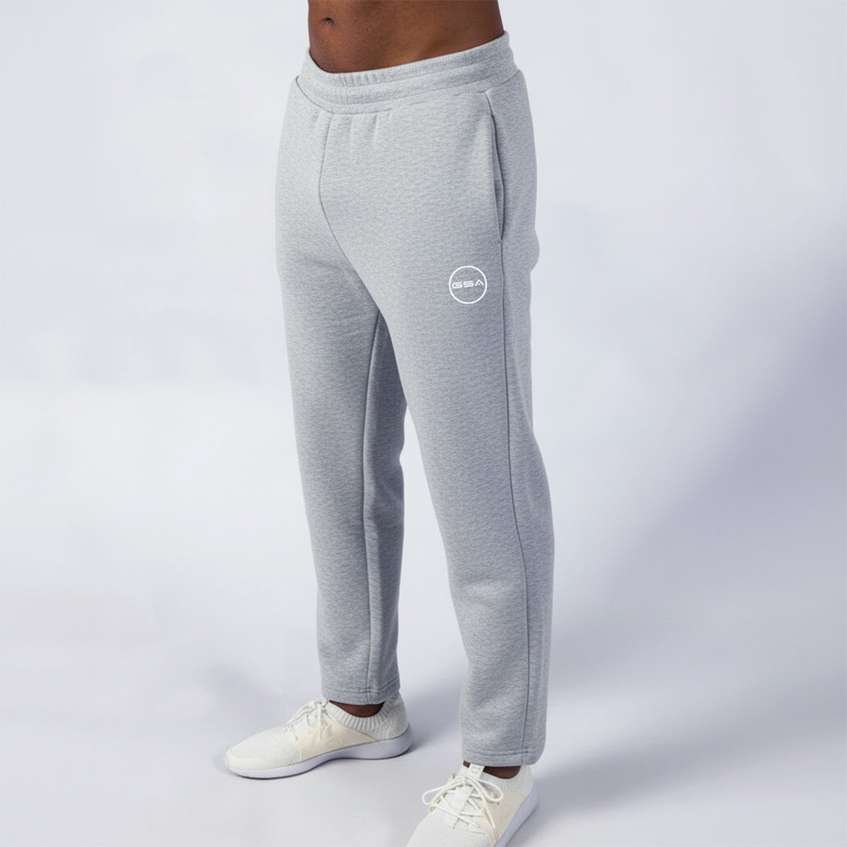 GA12506-GRAY-SILVER-2 GSA Supercotton Men's Fleece Sweatpants Bootcut - Image 1