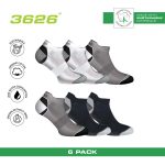 GSA ORGANICPLUS[+] 3626 Men’s Extra Cushioned Performance Low Cut Eco-friendly Socks / 6Pack