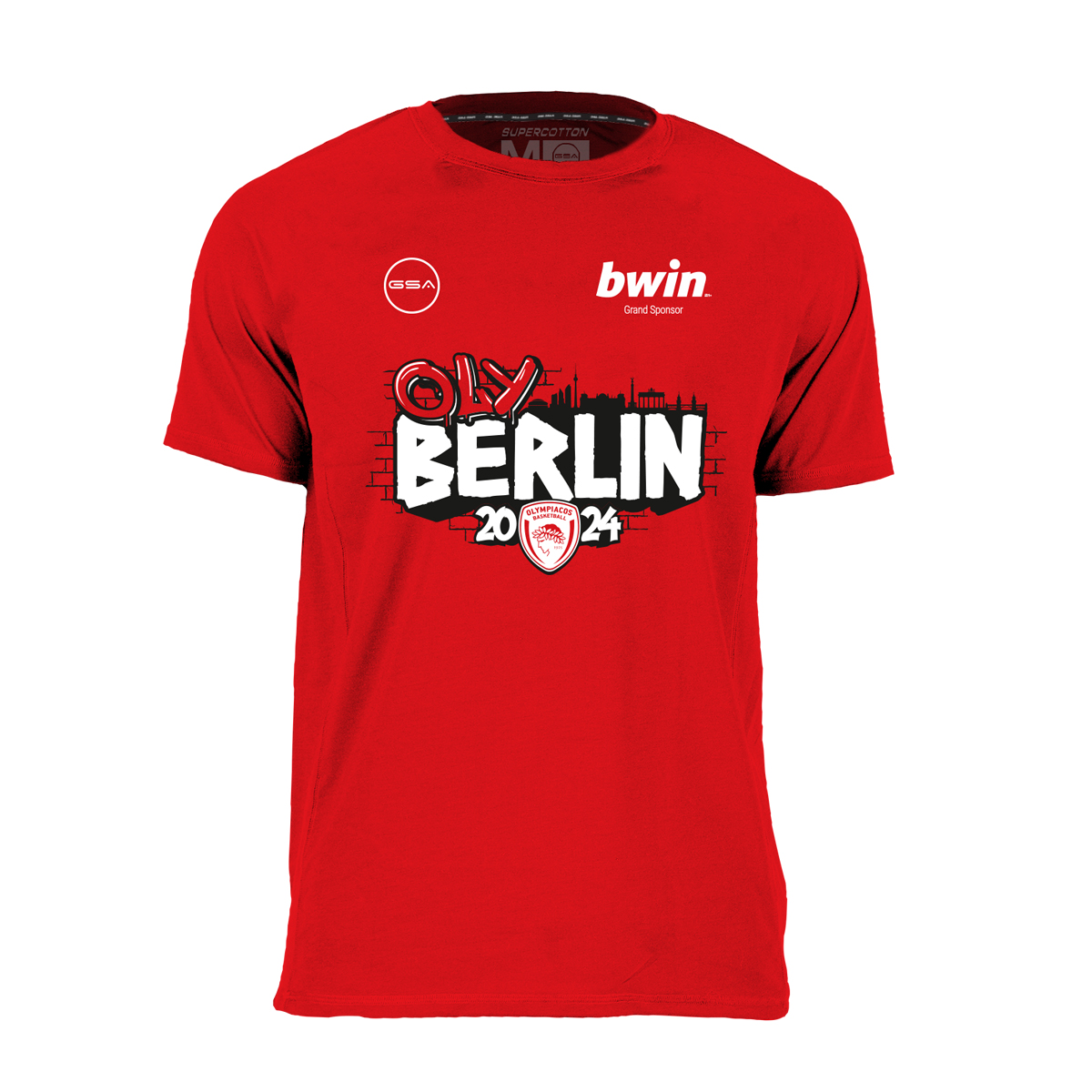 1747152-OLYMPIACOS-BERLIN-2024-FRONT Final Four Berlin T-shirt Olympiacos B.C. Euroleague 2023-24 - Image 1